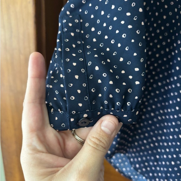 NYDJ Blue 3/4 Sleeve Button Down Blouse - Picture 2 of 9